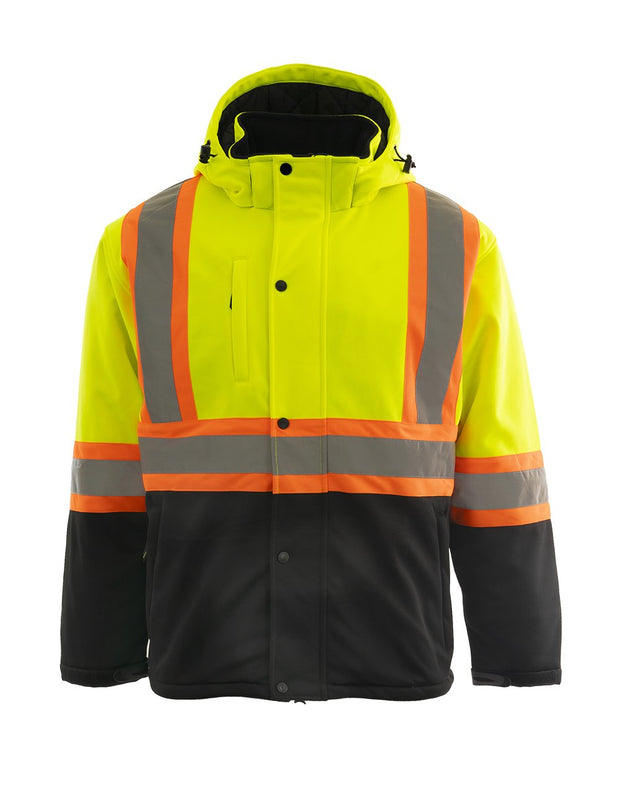 Custom Printed Hi Vis Softshell Winter Safety Jacket