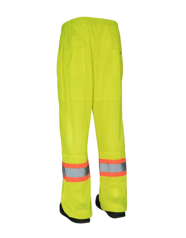 Hi Vis Safety Tricot Traffic Pants with Vented Legs and Elastic Waist - Hi Vis Safety