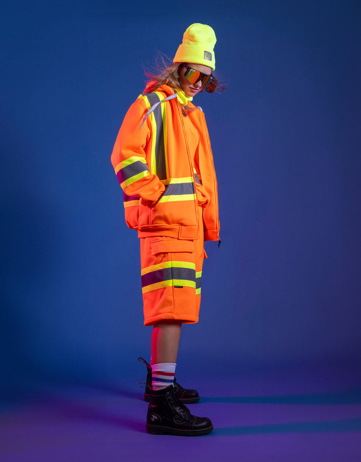 Sweat à capuche de sécurité haute visibilité pour femme avec capuche amovible