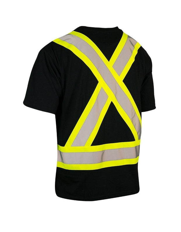 Ultrasoft Hi Vis Crew Neck Short Sleeve Safety Tee Shirt with Chest Pocket